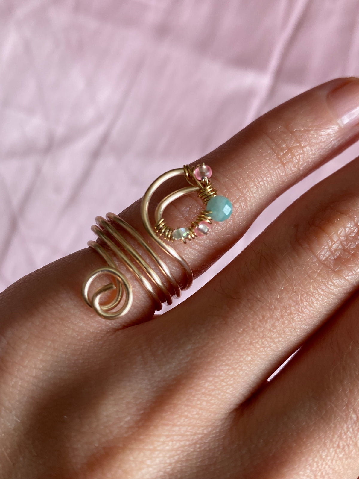 Amazonite and Japanese Glass