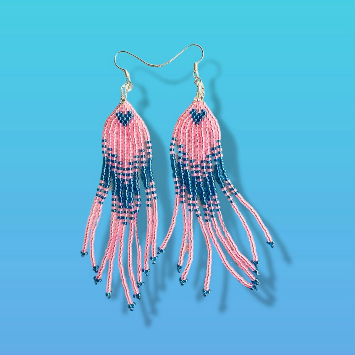 Sacred Blue Crystal Heart Earring