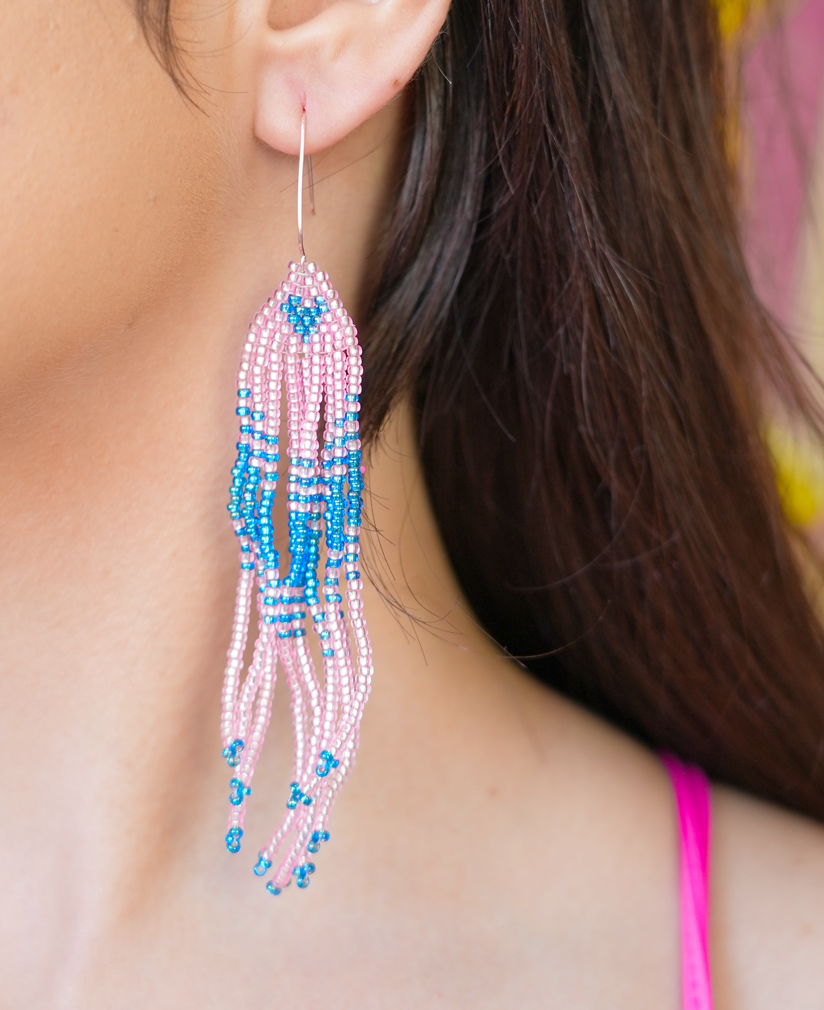Sacred Blue Crystal Heart Earring